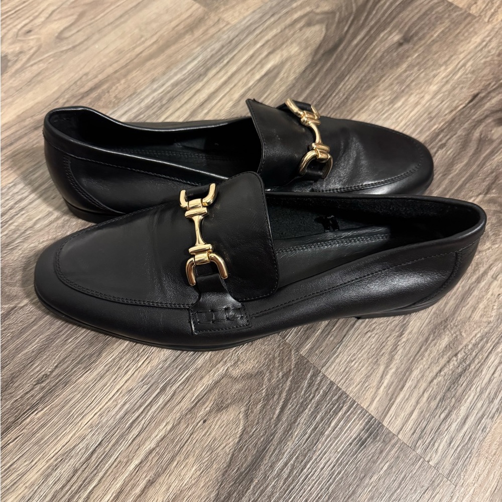 Zara Black Loafers with Buckle size 9